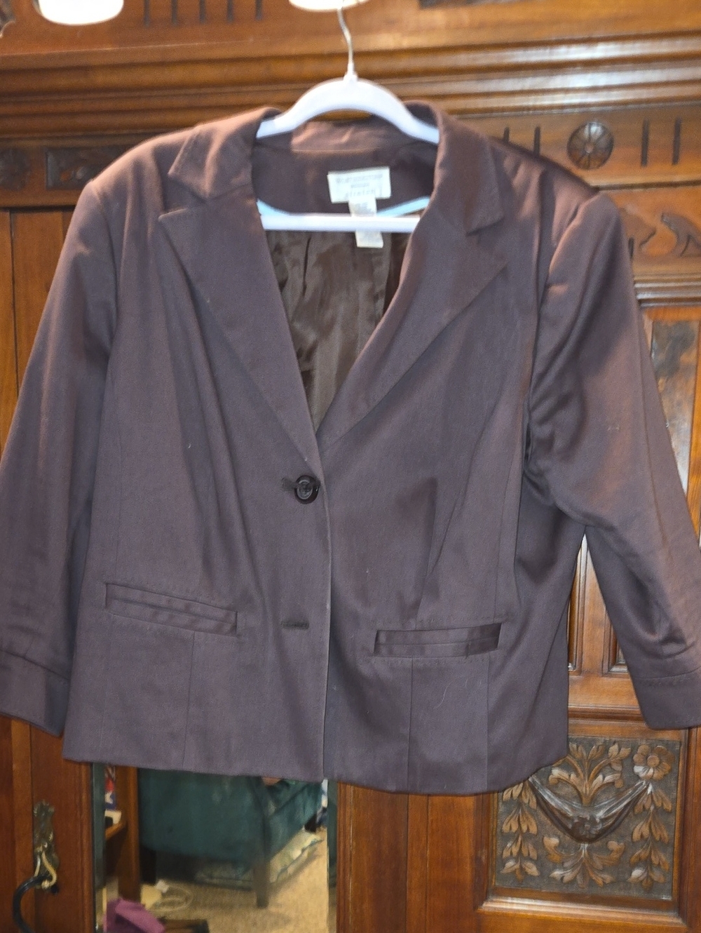 Worthington Women's Dark Brown Single-Button Blazer